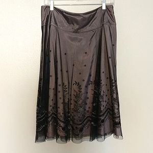 Holiday Black/Silver Midi Skirt (S03)